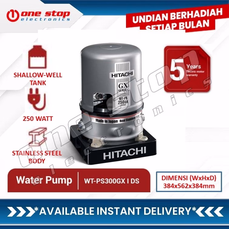 HITACHI WT-PS250GX Pompa Air Sumur Dangkal