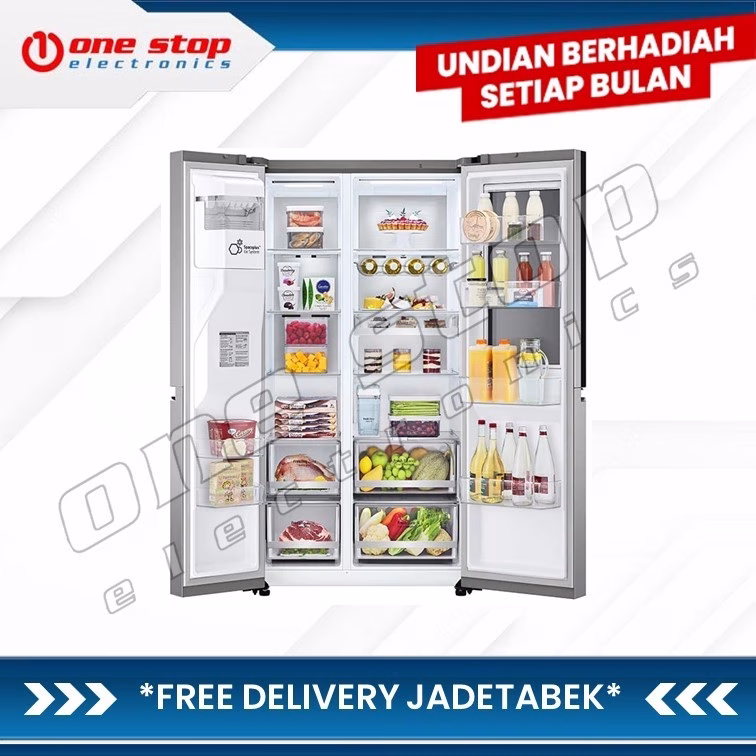 LG GC-X257CSEW Kulkas Side by Side w/ UVnano Dispenser& InstaView 617L - Image 2