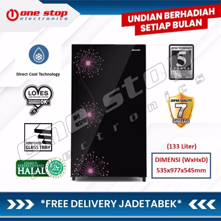 SHARP SJ-X167MG-DP Kulkas 1 Pintu Shine Dandelion Series 133 L