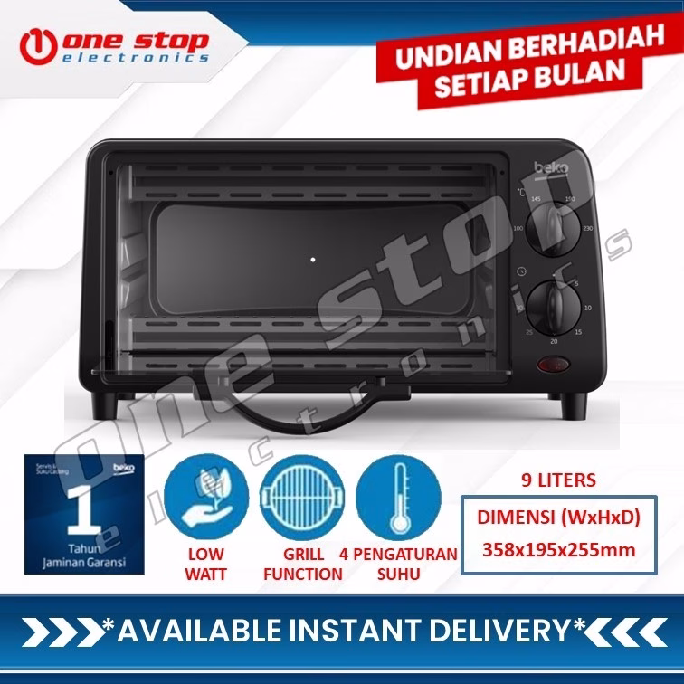 BEKO BMF9EB Mini Oven Grill Low Watt 9L 500W