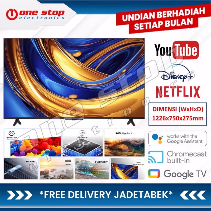 TCL 55P655 / P655 4K UHD AiPQ Processor Google TV 55 Inch