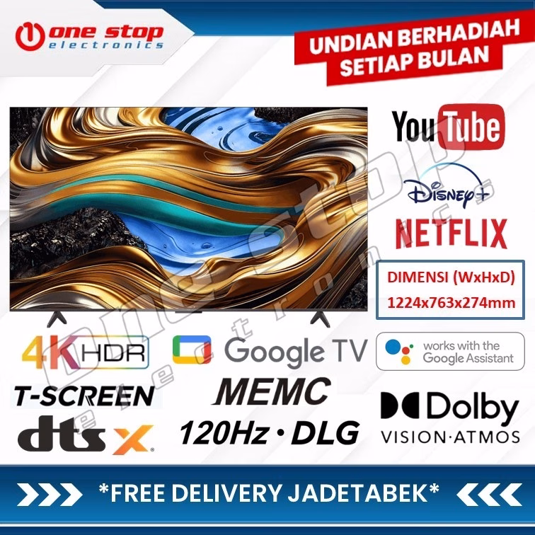 TCL 55P755 4K UHD HDR10+ Google TV w/ Dolby Vision-Atmos 55 Inch