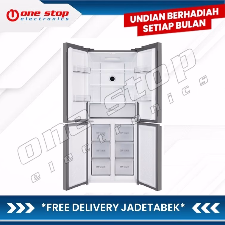 TCL P500CD Kulkas Multi Door 4 Pintu Metal Door w/ Door Alarm 439L