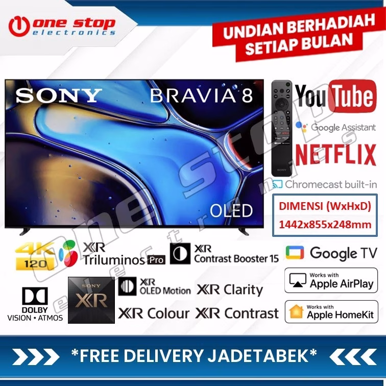 SONY BRAVIA 8 K-65XR80 OLED 4K UHD HDR Google TV 65 Inch