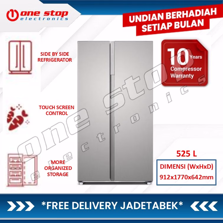 HITACHI HRSN9552DXID Kulkas Side by Side Inverter 525L