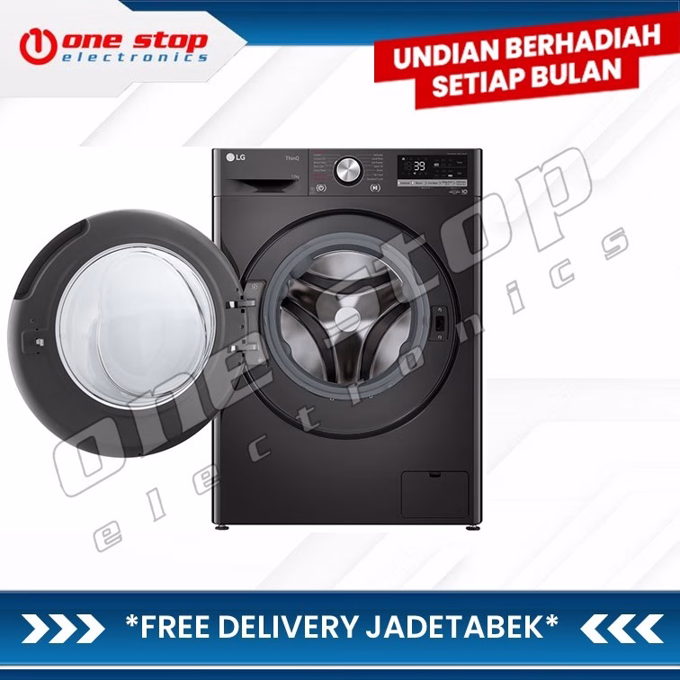 LG FV1412S3B Mesin Cuci Front Loading W/ AI DD & TurboWash™ 12Kg - Image 2
