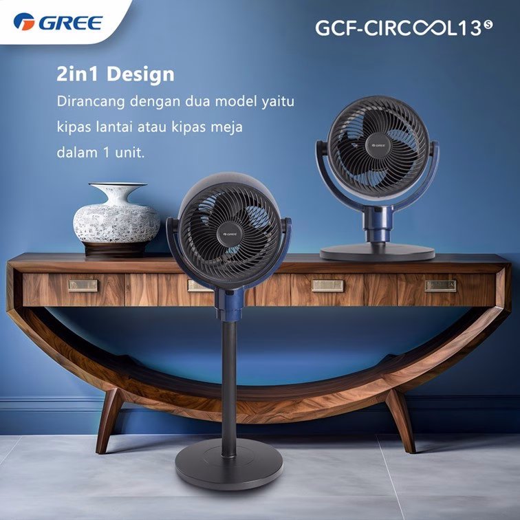 GREE GCF-CIRCOOL13S Luxury Air Circulation Fan - Swing Otomatis - 2in1 Kipas Meja dan Lantai - Image 3
