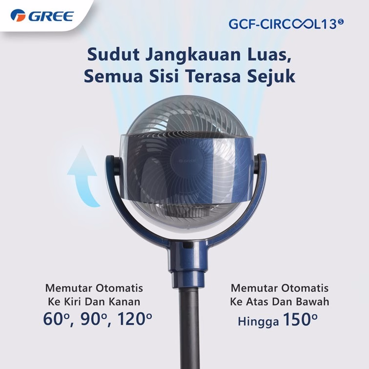 GREE GCF-CIRCOOL13S Luxury Air Circulation Fan - Swing Otomatis - 2in1 Kipas Meja dan Lantai - Image 4