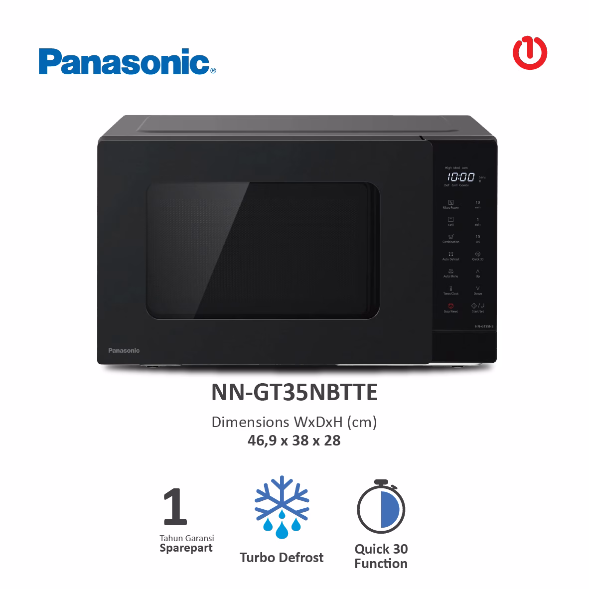 PANASONIC NN-GT35NBTTE / NNGT35NBTTE Microwave Oven Grill 24L 900Watt