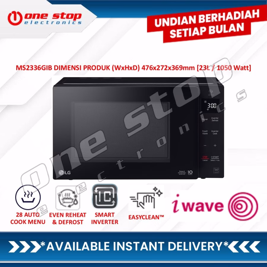 LG MS2336GIB Microwave Oven NeoChef Smart Inverter w/ EasyClean 23L