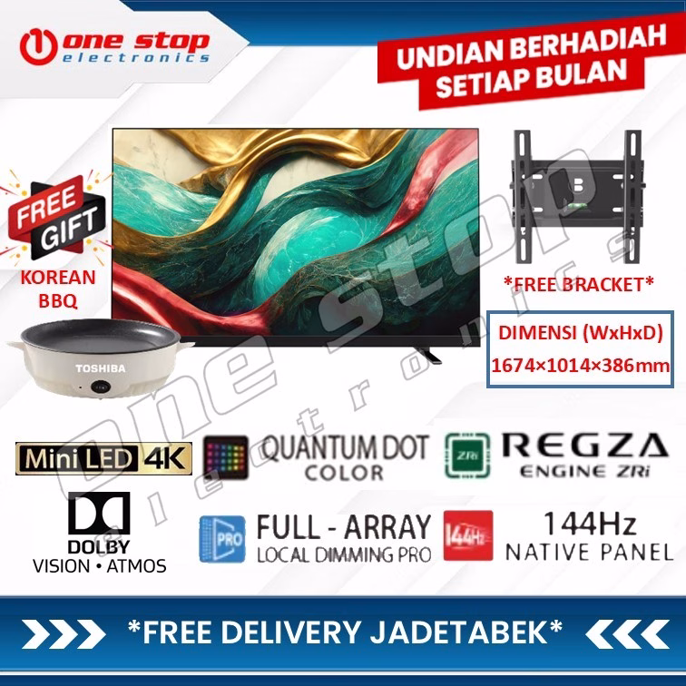 TOSHIBA 75Z870MP / 75 Z870MP 4K UHD Mini LED 144Hz Smart TV 75 Inch