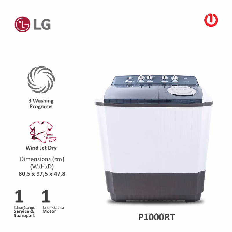 LG P1000RT Mesin Cuci 2 Tabung 10 Kg
