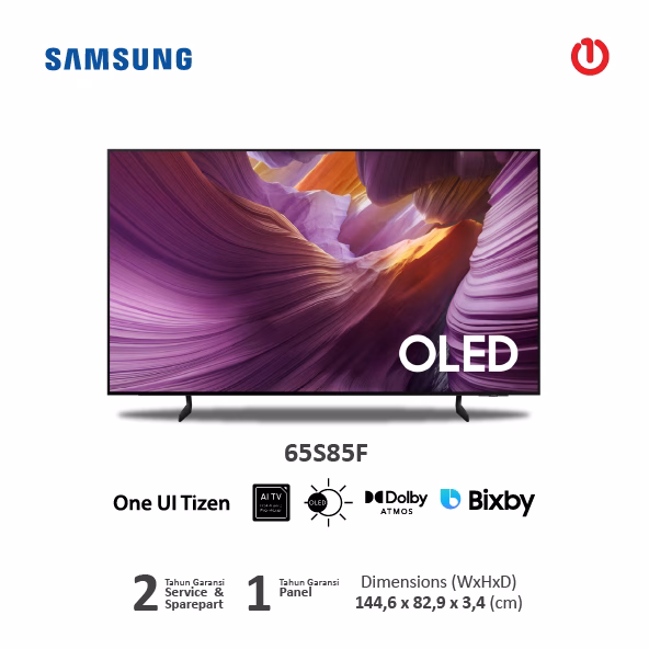 SAMSUNG 65S85F OLED 4K Smart TV 65 Inch | OLED HDR | 4K AI Upscaling | S85F / S85FA / QA65S85FA / QA65S85FAEXXD