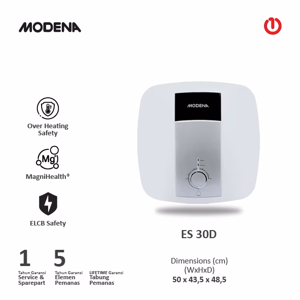 MODENA ES 30D / ES 30 D Electric Water Heater Casella 30L 350 Watt