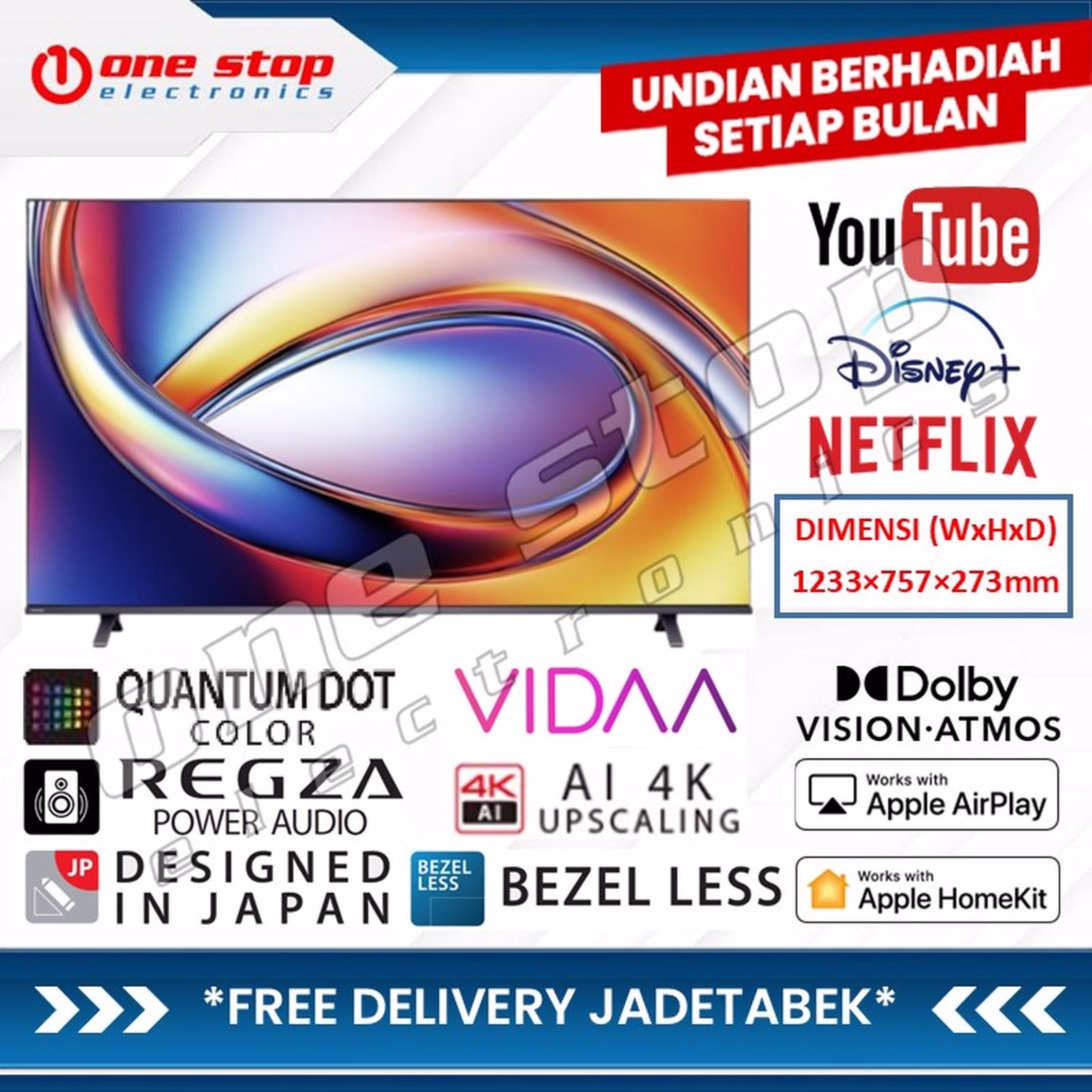 TOSHIBA 55M450RP / 55 M450 RP QLED 4K UHD Smart TV w/ Dolby Vision-Atmos 55 Inch