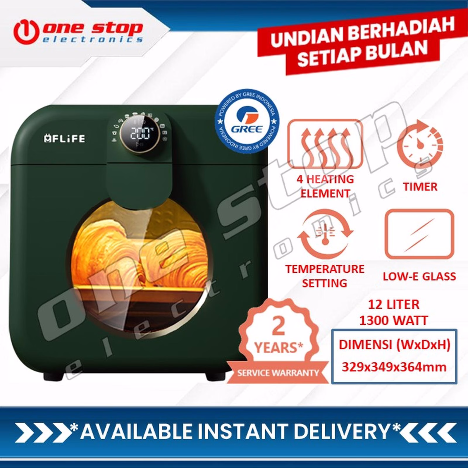 FLIFE OV12HD Lightwave Oven 10 in 1 w/ Air Fryer & Toaster 12 Liter