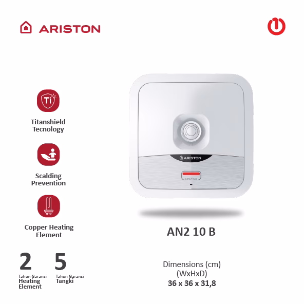 ARISTON AN2 10 B / AN2 10B / Andris2 B Water Heater 10 Liter 150 Watt