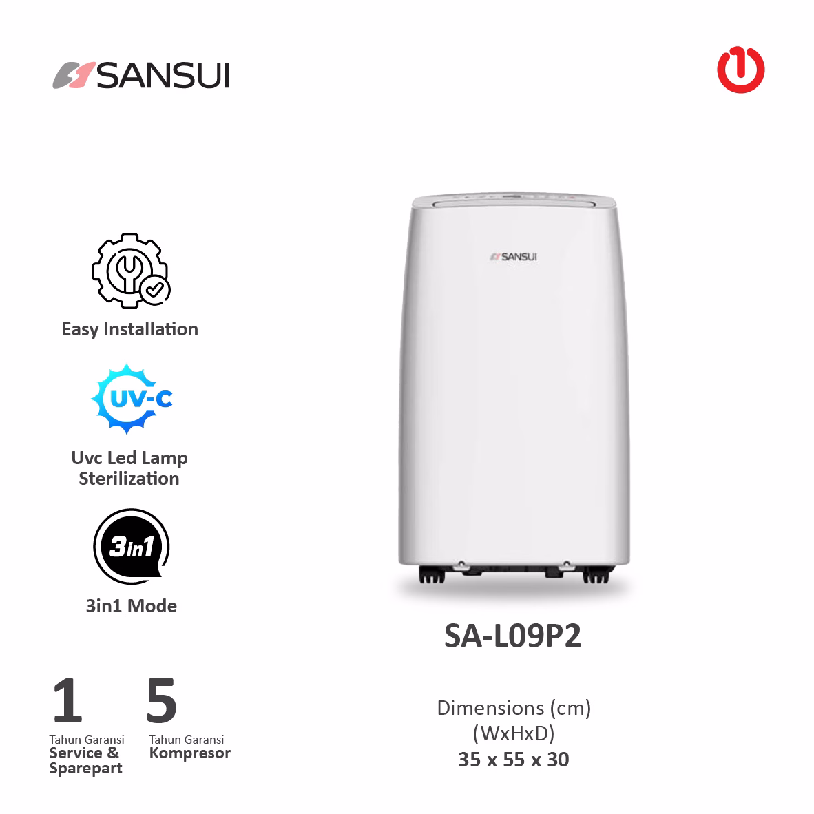 SANSUI JAPAN SA-L09P2 / SA L 09 P2 AC Portable 1PK