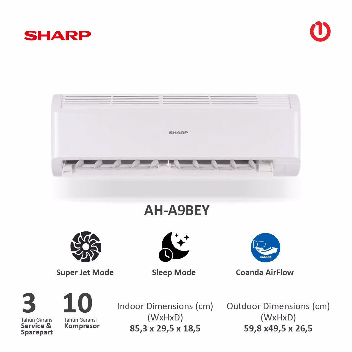 SHARP AH-A9BEY AC Split Standard R32 1PK