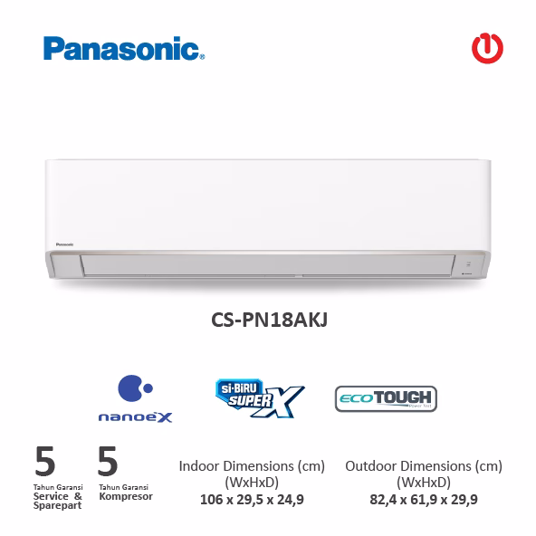 PANASONIC CS/CU-PN18AKJ AC Split Deluxe Standard Si-BiRu Nanoe-X 2PK
