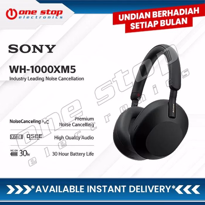 SONY WH-1000XM5 / WH1000XM5 / WH1000 XM5 Noise Cancelling Headphone - BLACK
